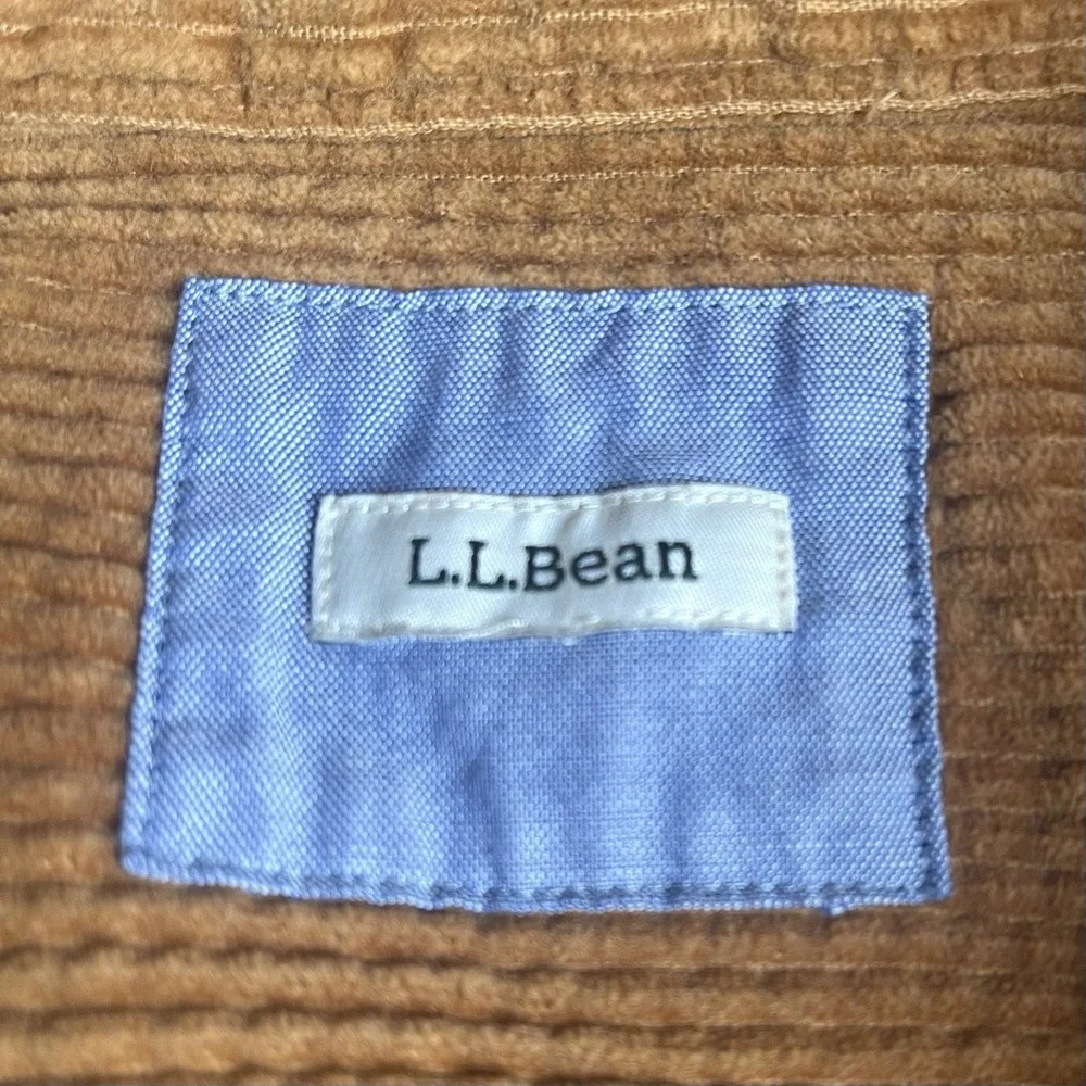 LL Bean Shirt Jacket Womens Large Brown Comfort Corduroy Relaxed Fit Button Up - Picture 4 of 7